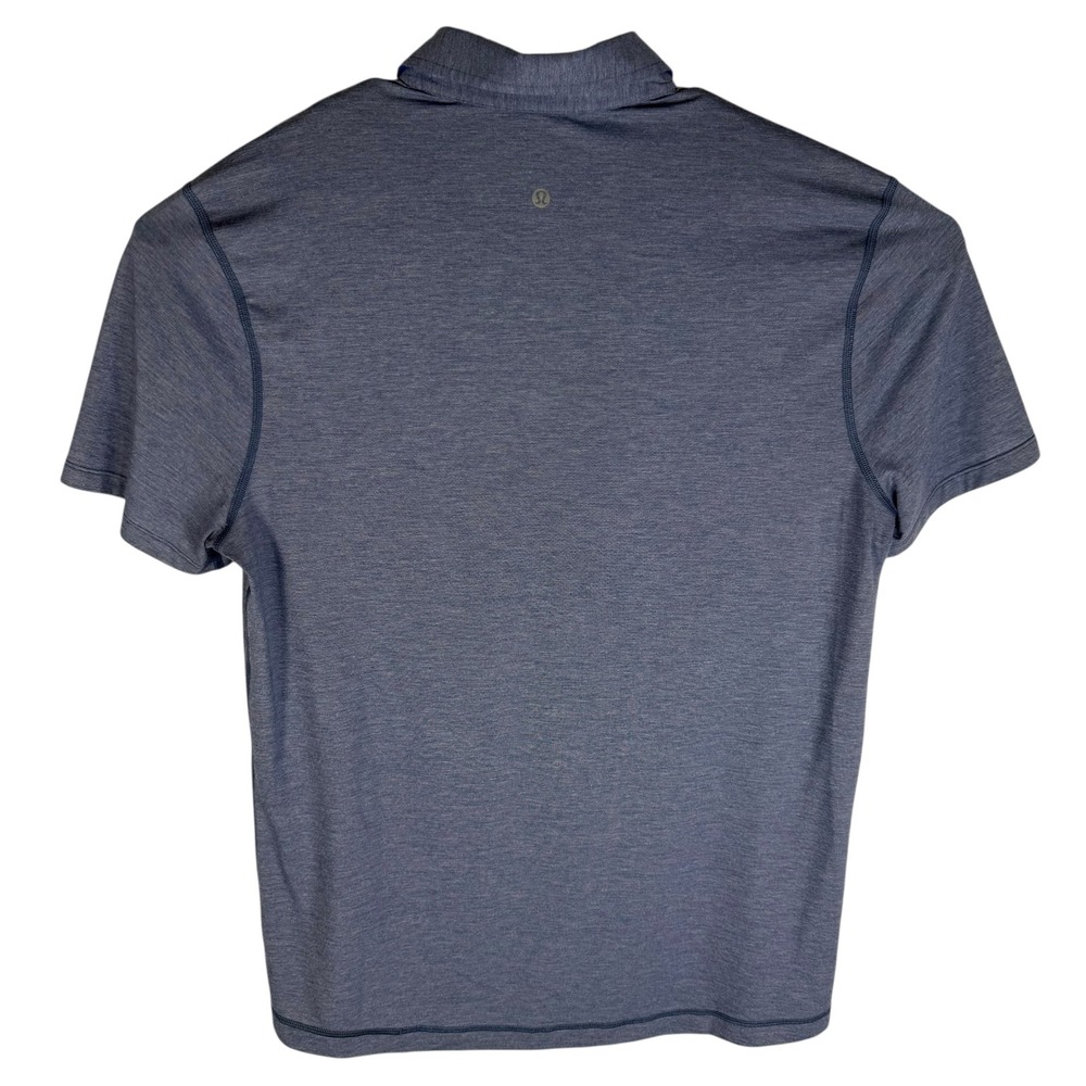 Lululemon Evolution Polo Shirt Mens‎ Large Blue Heathered Short Sleeve Golf Top - Picture 4 of 5
